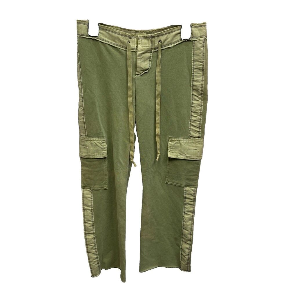Bella Dahl Sweats Green Straight Leg Cotton Blend Pants XS Drawstring Cargo